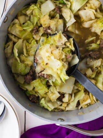 Close Up Of Cabbage Sausage and Potato Soup (2)