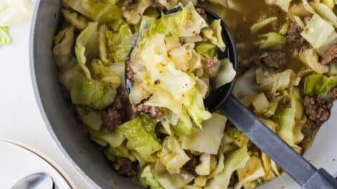 Close Up Of Cabbage Sausage and Potato Soup (2)