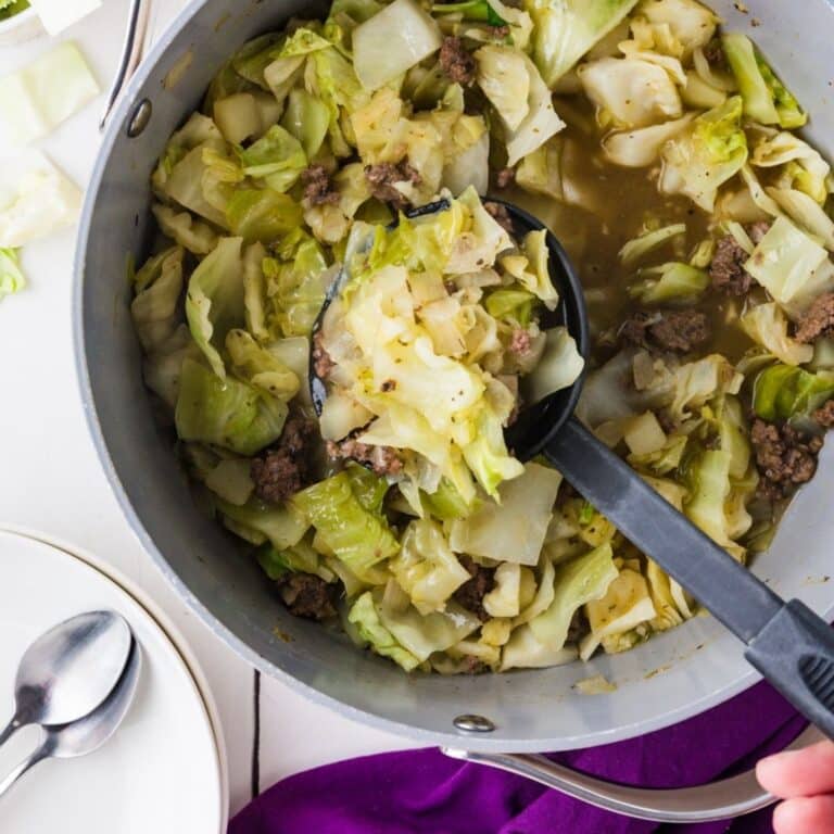 Close Up Of Cabbage Sausage and Potato Soup (2)