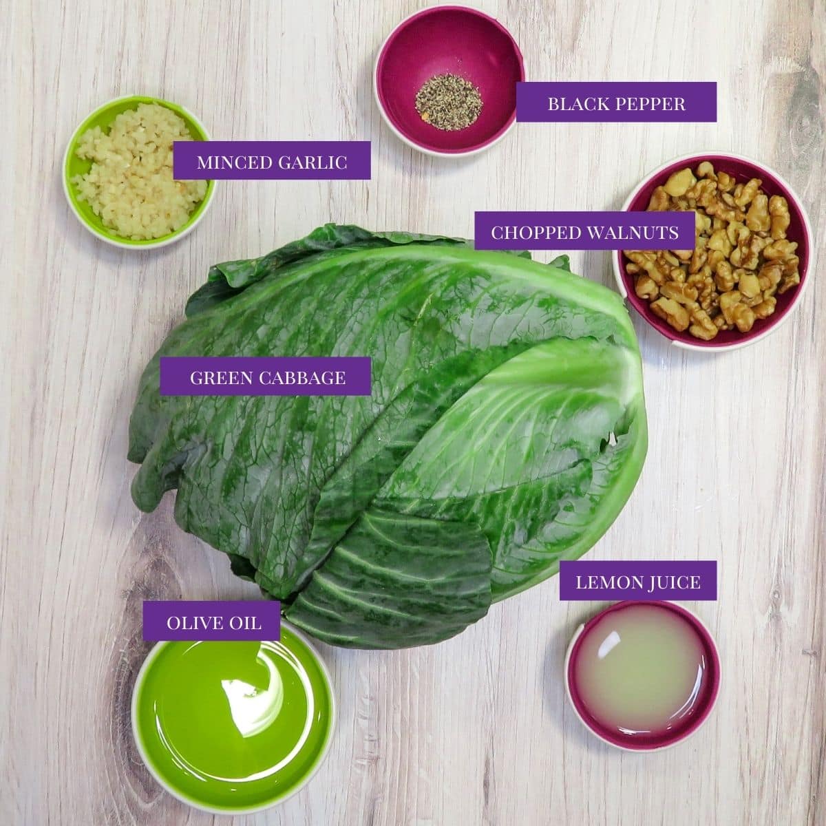 Close Up Of Roasted Cabbage Steaks ingredients