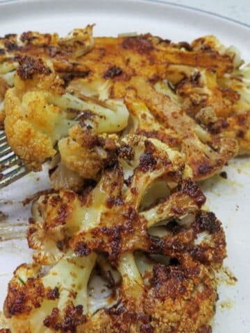 Close Up Of Roasted Cauliflower Steaks