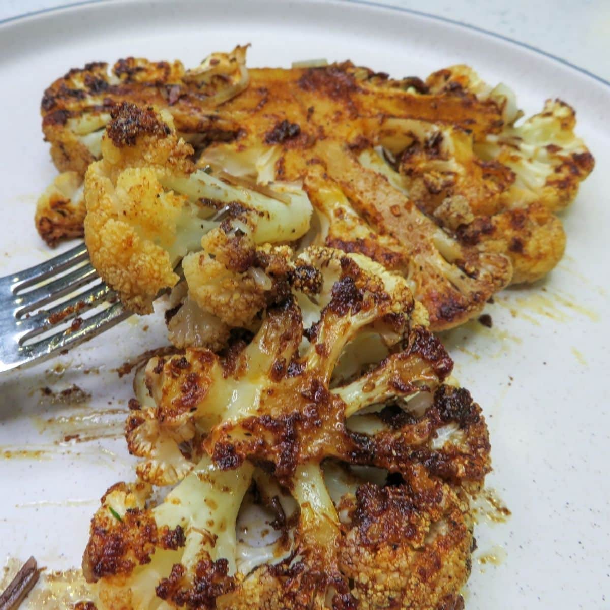 Close Up Of Roasted Cauliflower Steaks