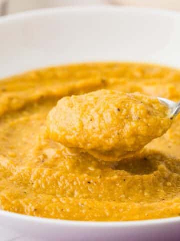 Close Up Of Roasted Pumpkin and Cauliflower