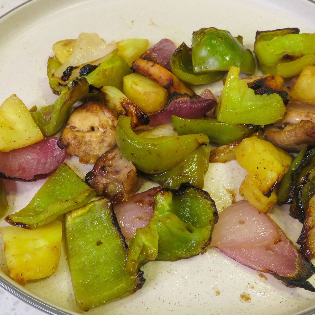 Perfectly Done Hawaiian Chicken Kabobs