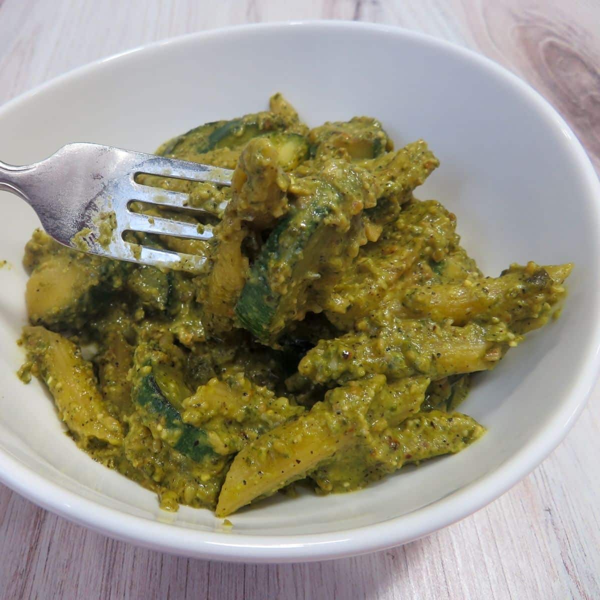 Perfectly Done Zucchini Pesto Pasta