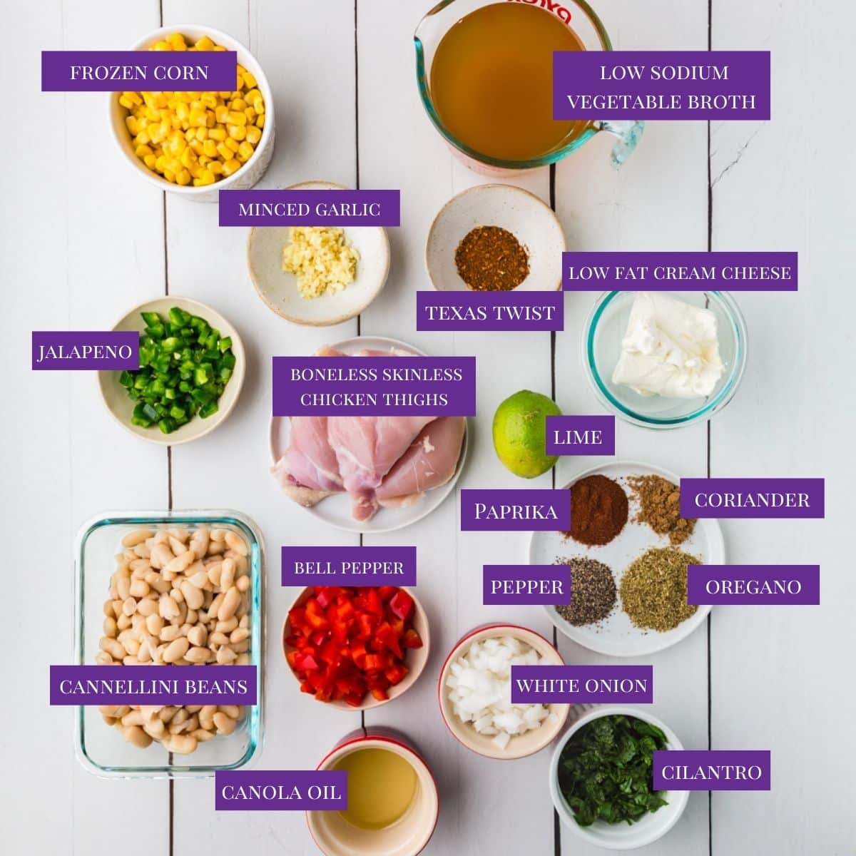 Southwestern Chicken Chili Ingredients