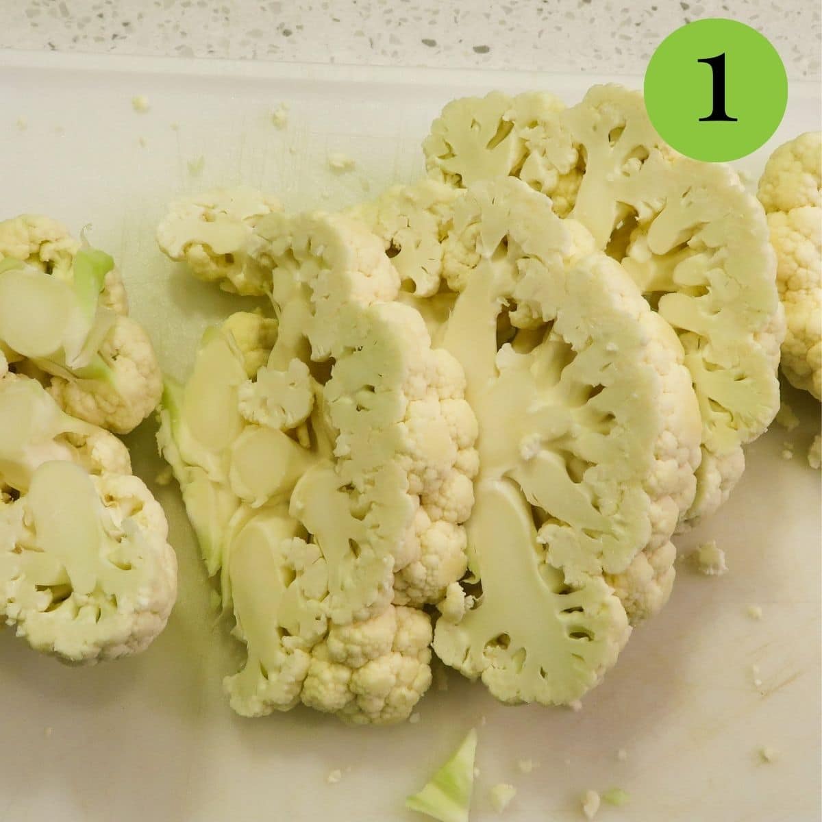 Step 1 of Roasted Cauliflower Steaks