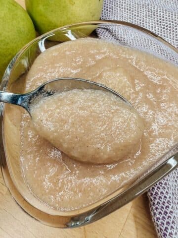 Close Up Of Pear Sauce