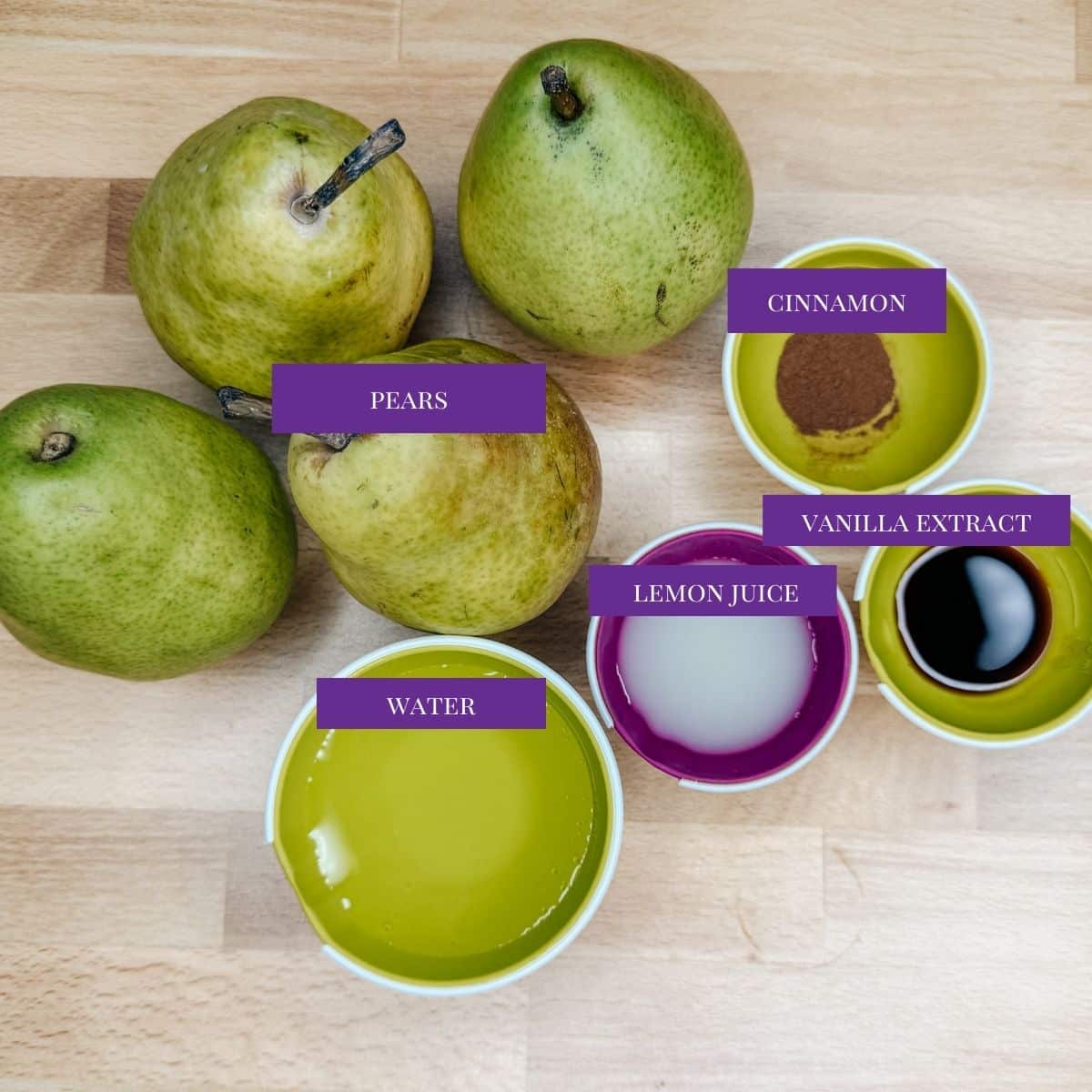 Close Up Of Pear Sauce ingredients