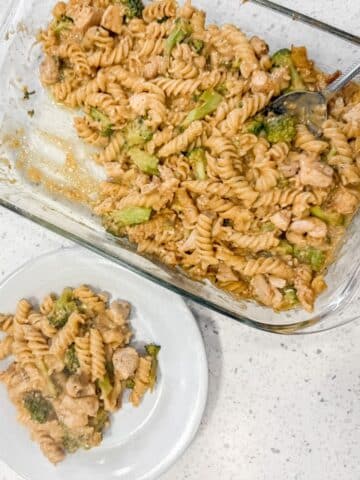 Bowl of Chicken and Broccoli Pasta Bake