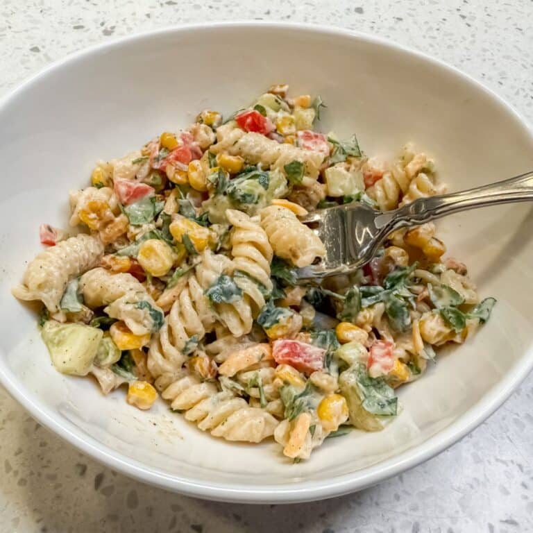 Bowl of Corn Pasta Salad