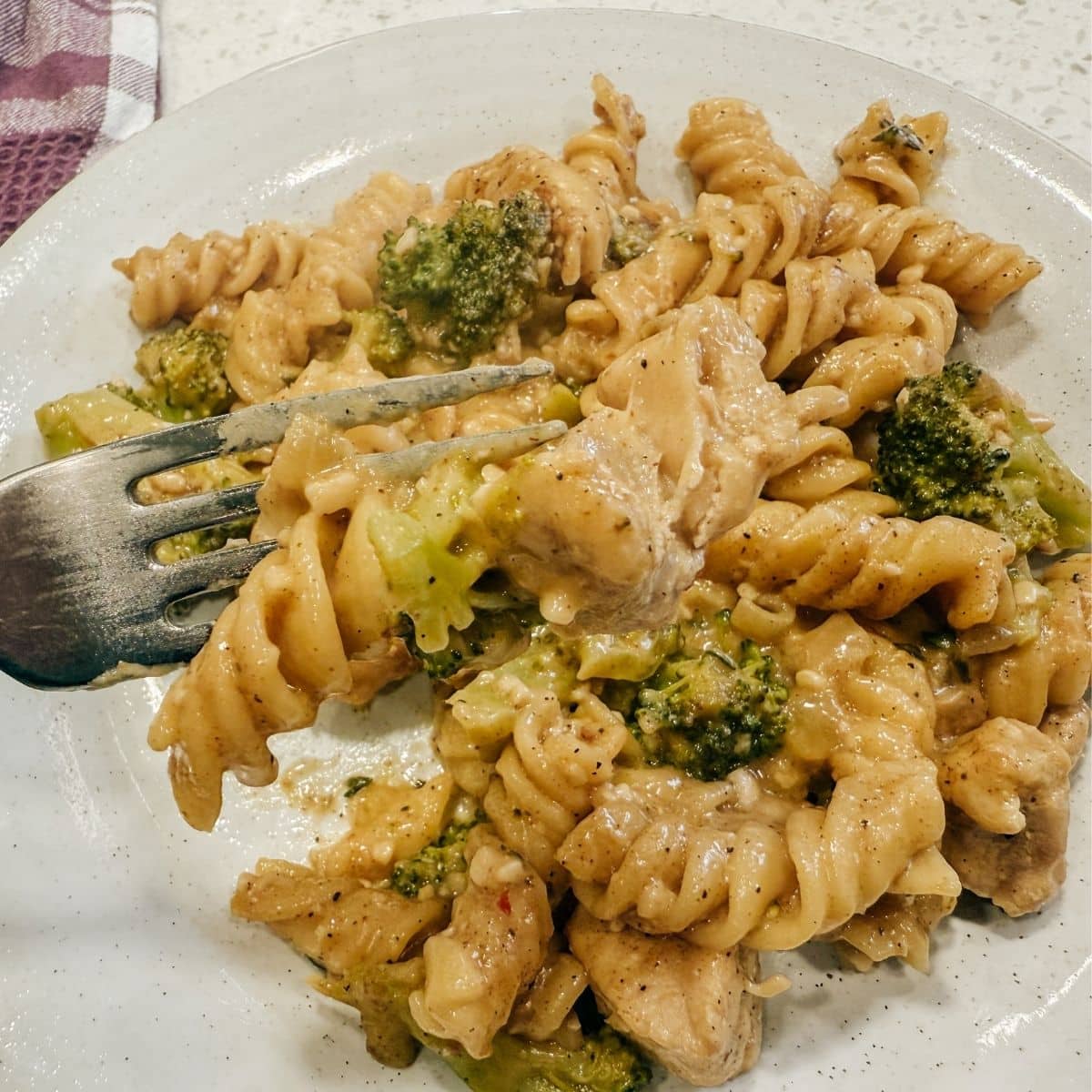 Close Up Of Chicken and Broccoli Pasta Bake