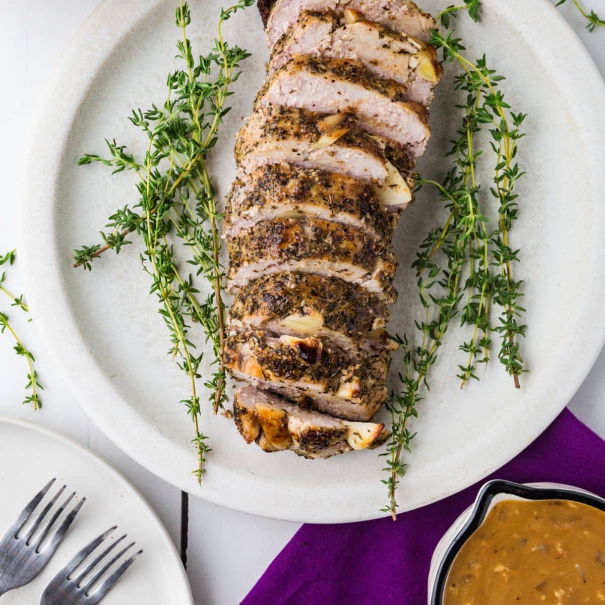 Perfectly Done Boneless Pork Ribeye Roast with Pan Gravy