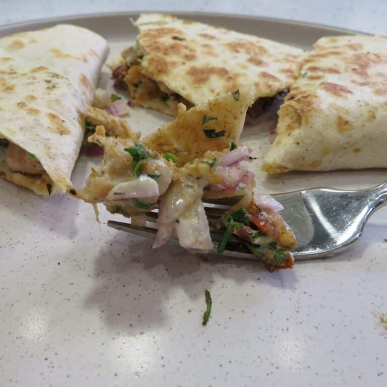 Perfectly Done Chicken Bacon Ranch Quesadilla