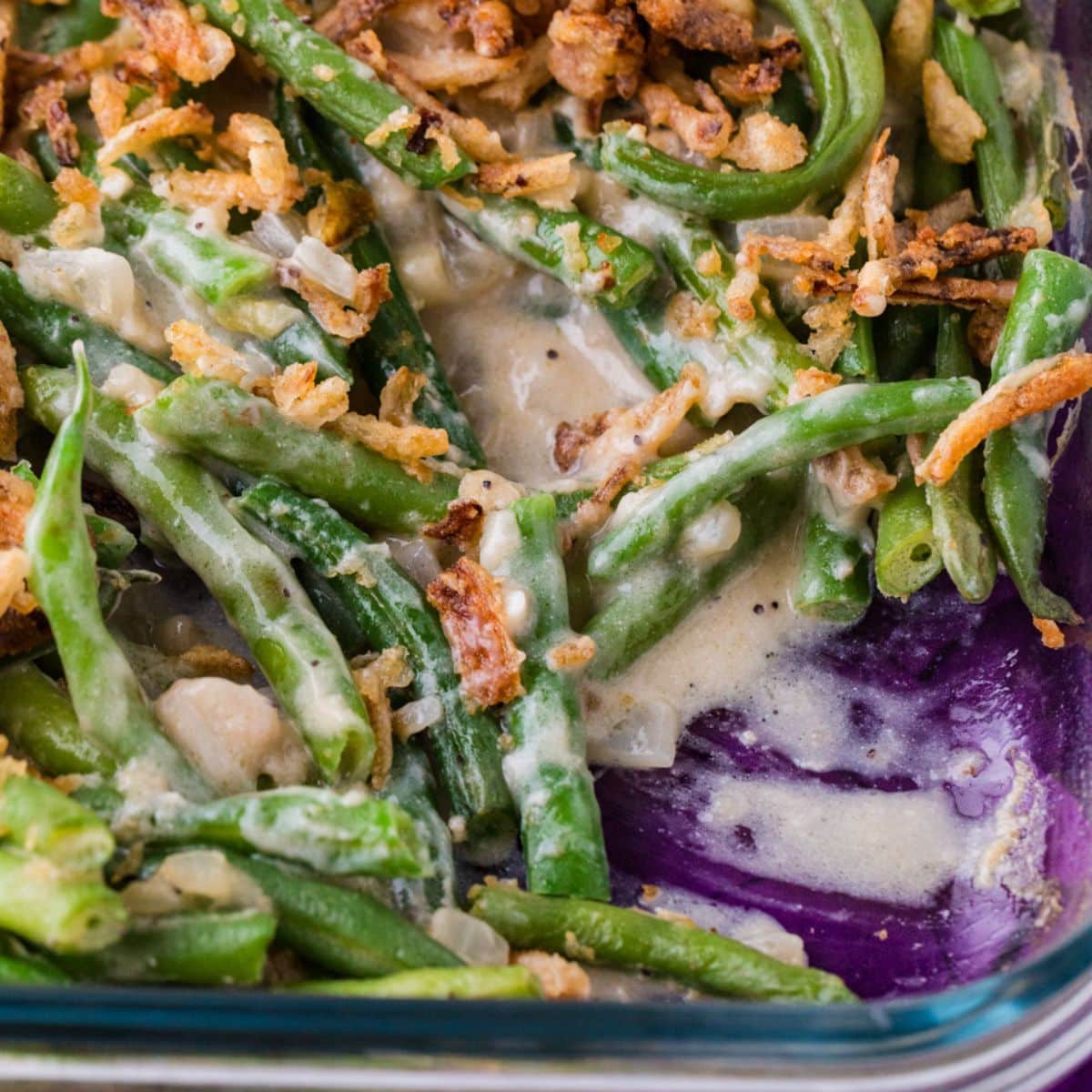 Perfectly Done Dairy free green bean casserole