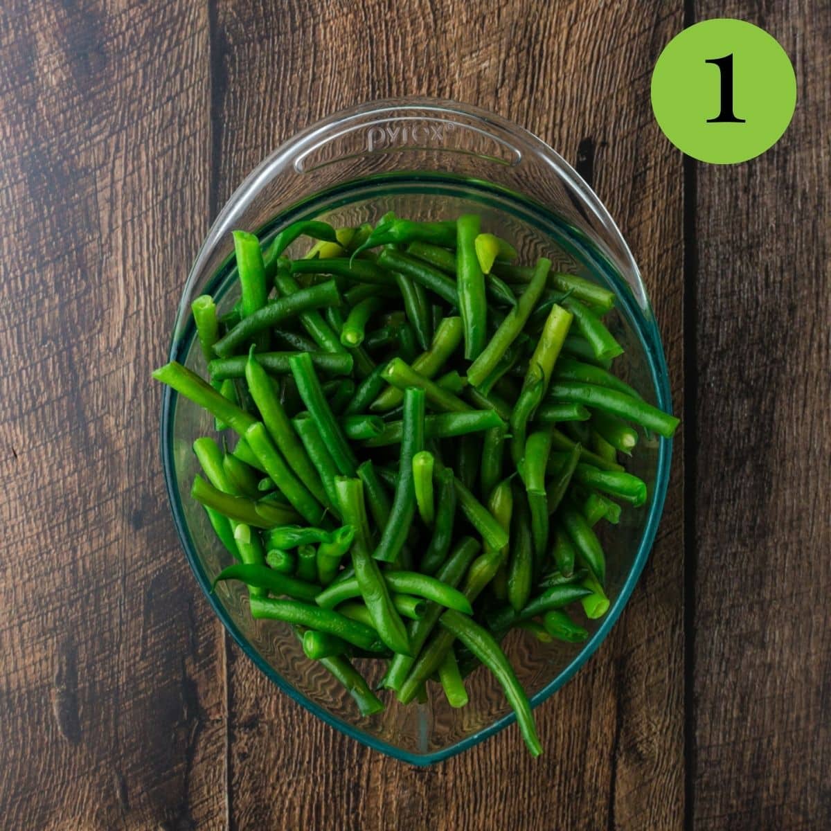 Step 1 of Dairy free green bean casserole