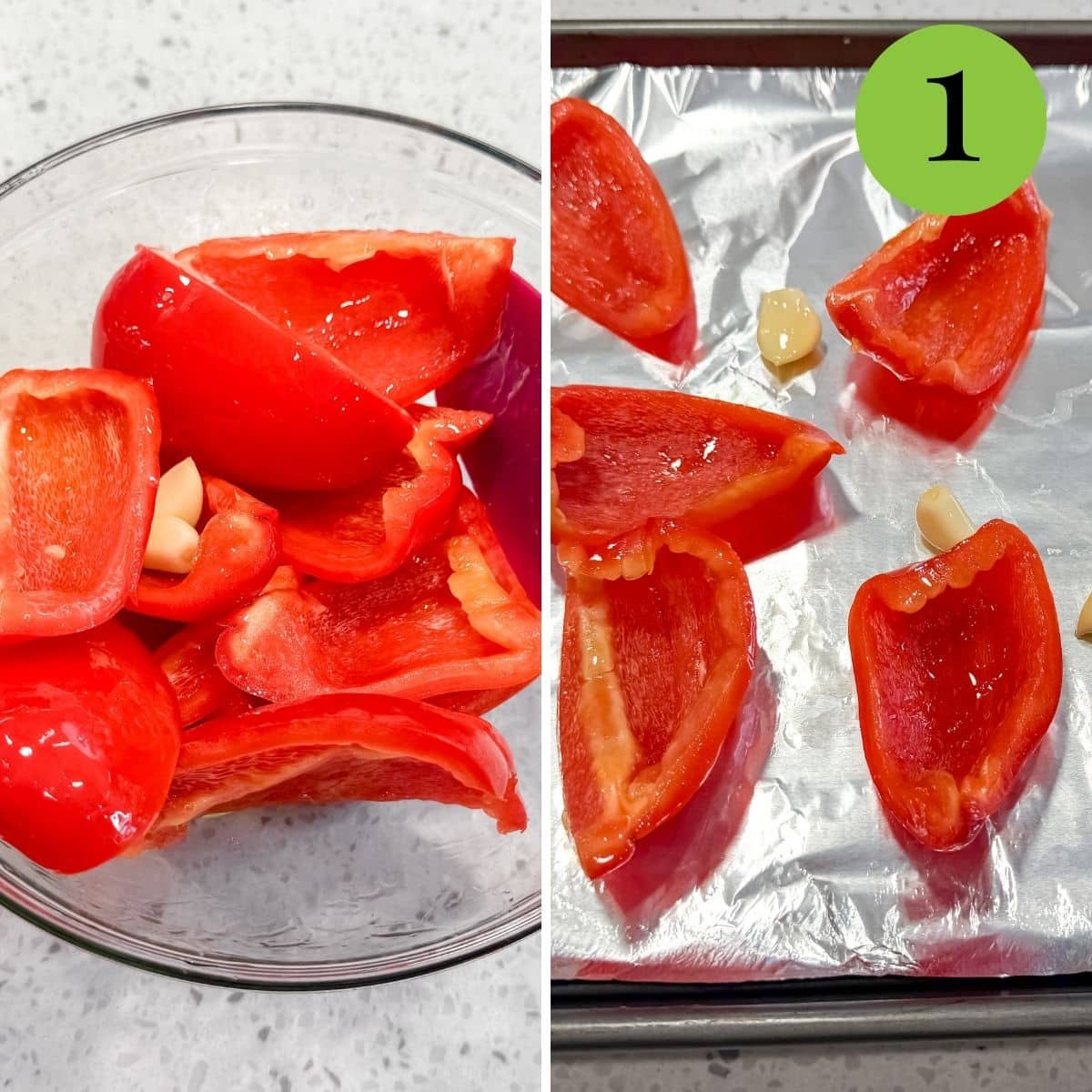 Step 1 of Roasted Red Pepper Pesto