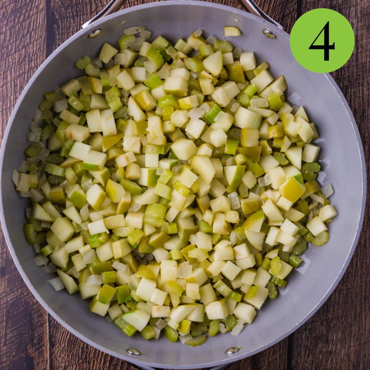 Step 4 Cranberry Apple Walnut Stuffing