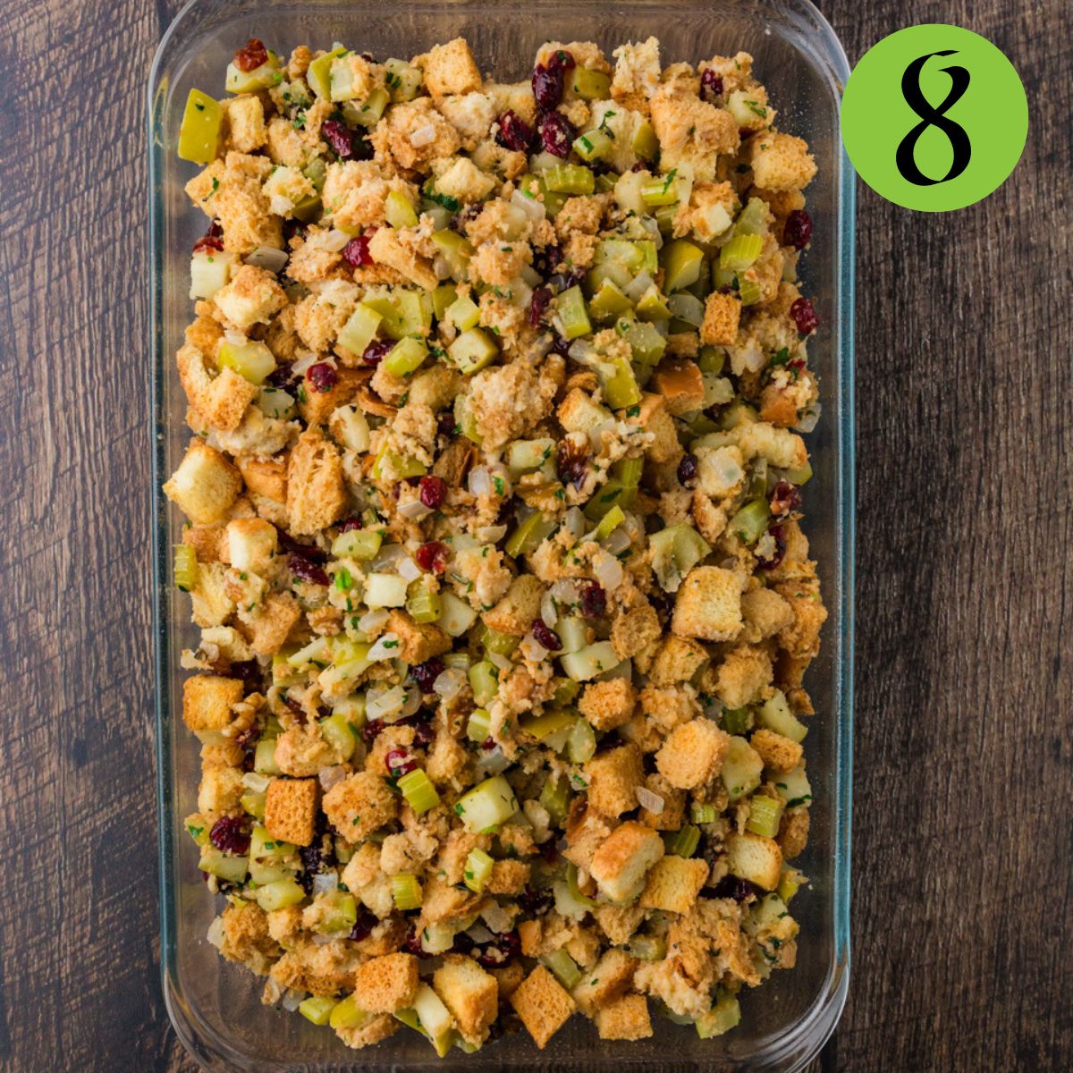Step 8 Cranberry Apple Walnut Stuffing