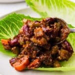 Close Up Of Vegetarian Sloppy Joe Wraps