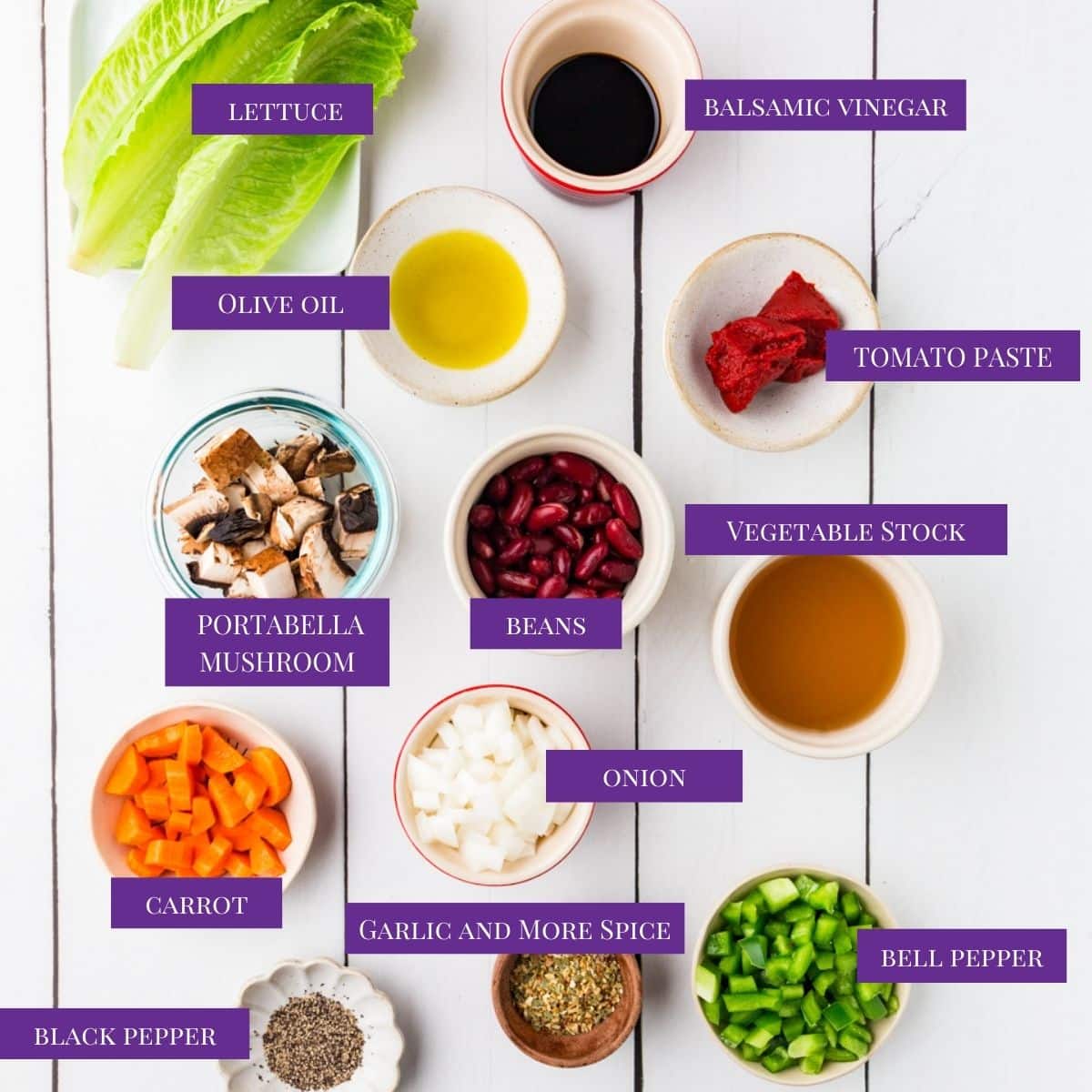 Close Up of Vegetarian Sloppy Joe Wraps ingredients