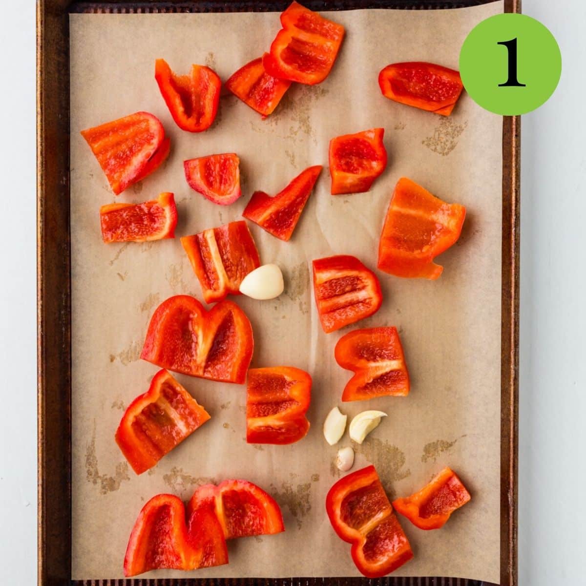Step 1 of Roasted Red Pepper Pesto Pasta