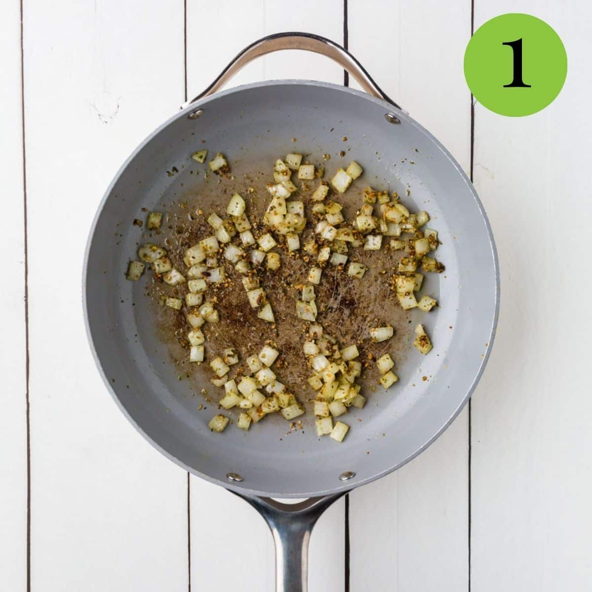 Step 1 of Vegetarian Sloppy Joe Wraps