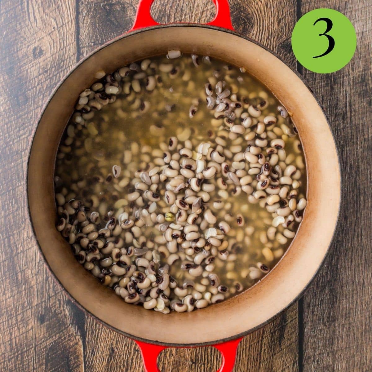 Step 3 of Frozen Black Eyed Peas