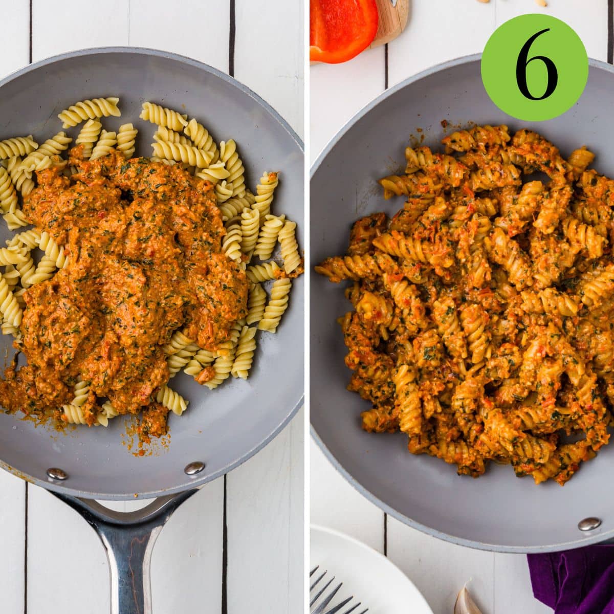 Step 6 of Roasted Red Pepper Pesto Pasta