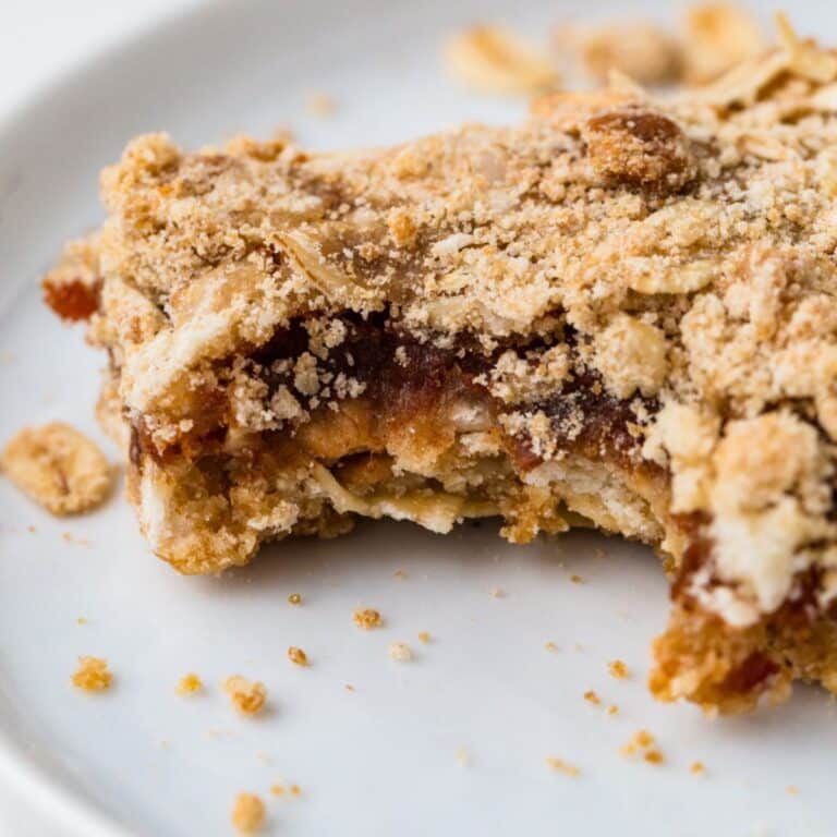 Close Up Of Healthy Oatmeal Date Bars