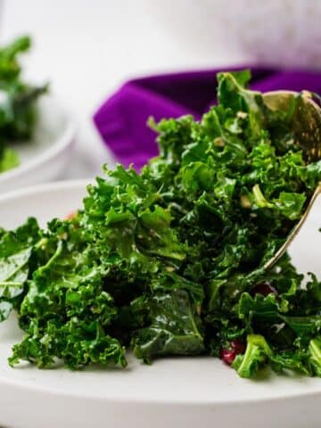 Close Up Of Kale and Pomegranate Salad
