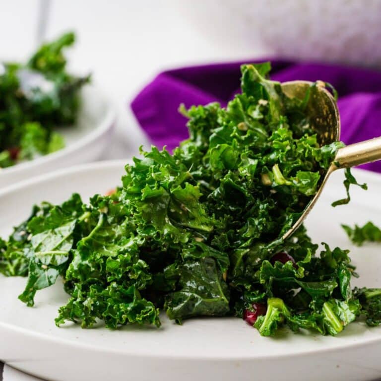 Close Up Of Kale and Pomegranate Salad