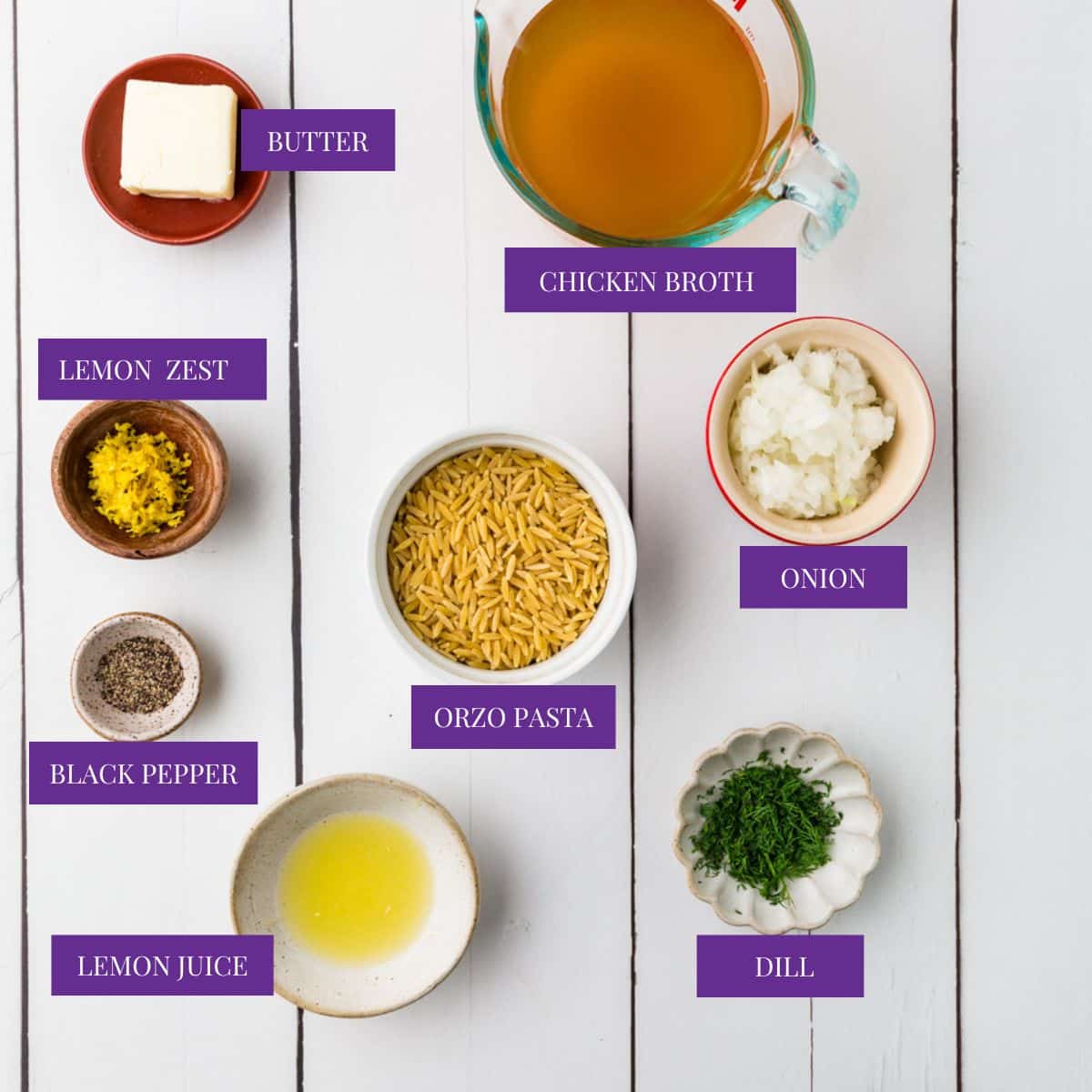 Close Up Of Orzo Pilaf Ingredients