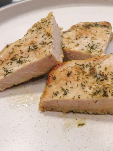 ranch oven baked pork chops on a plate