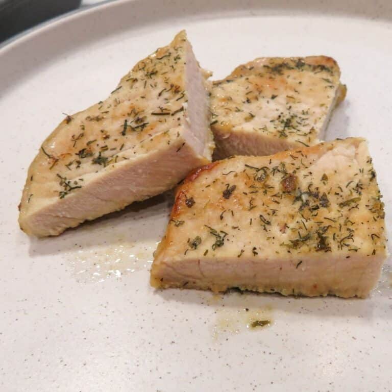 ranch oven baked pork chops on a plate