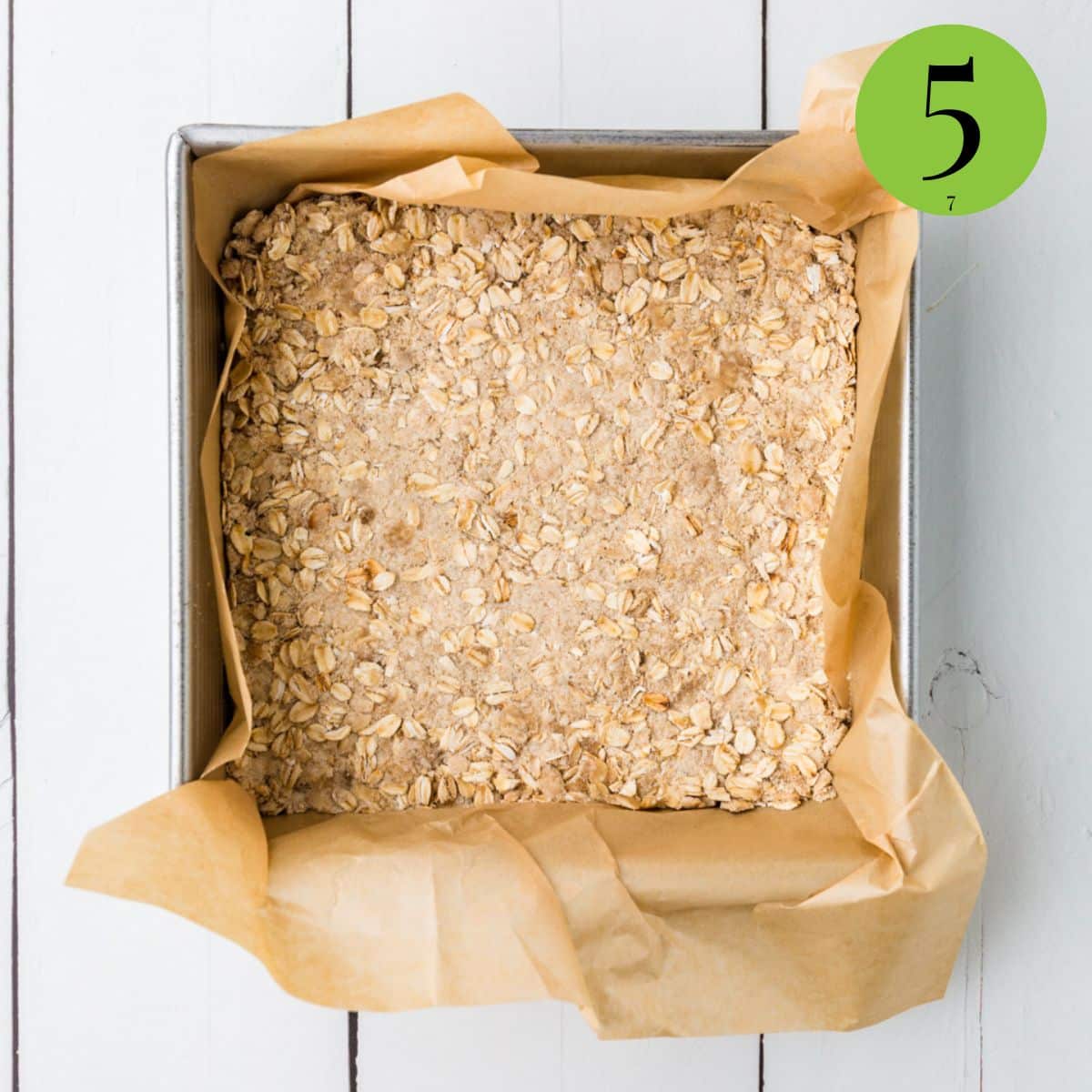 Step 5 of Healthy Oatmeal Date Bars.