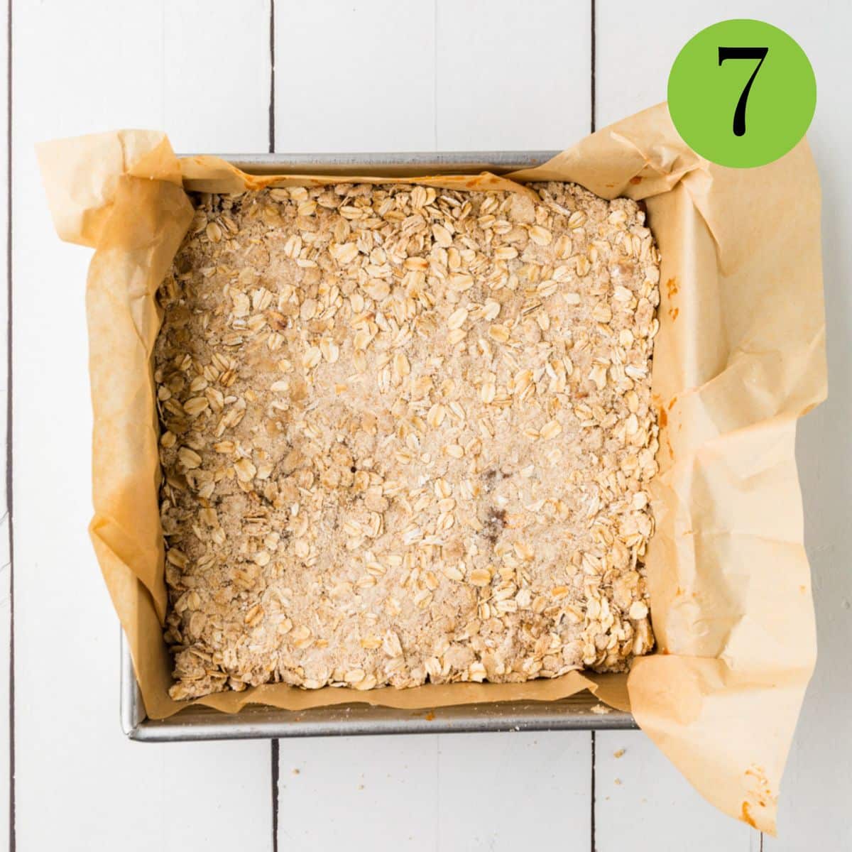 Step 7 of Healthy Oatmeal Date Bars.