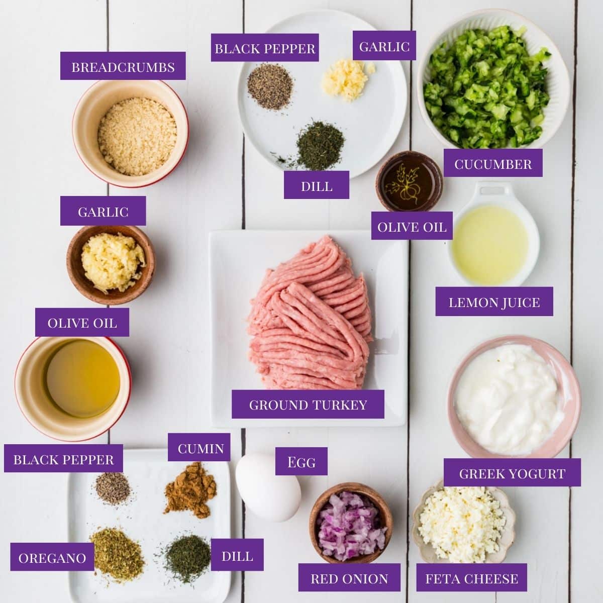 Greek Turkey Meatballs Ingredients