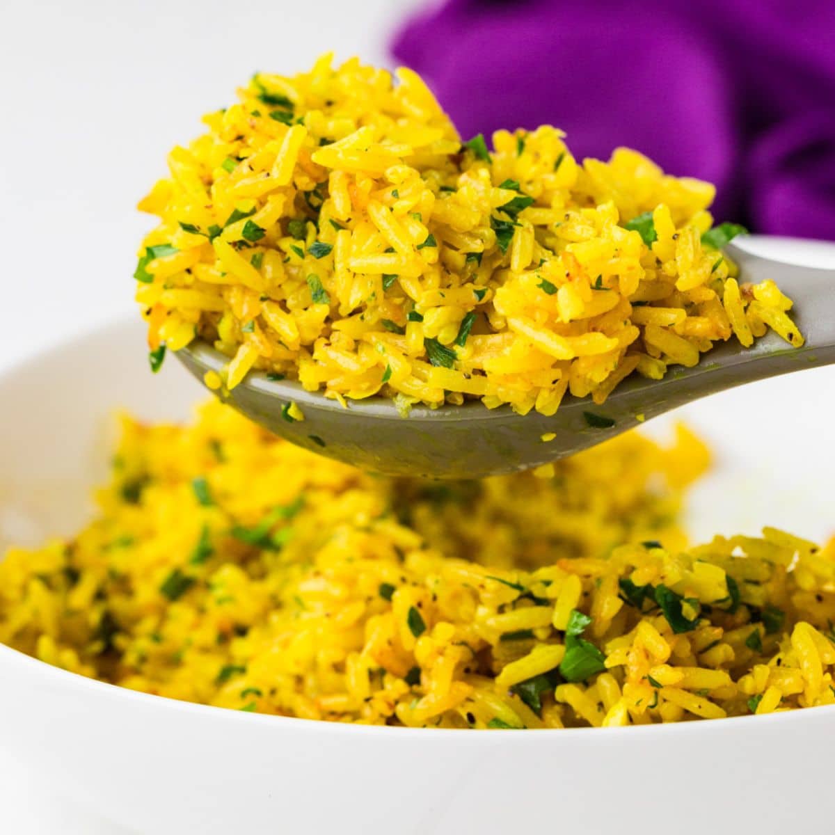Perfectly Done Garlic Turmeric Rice