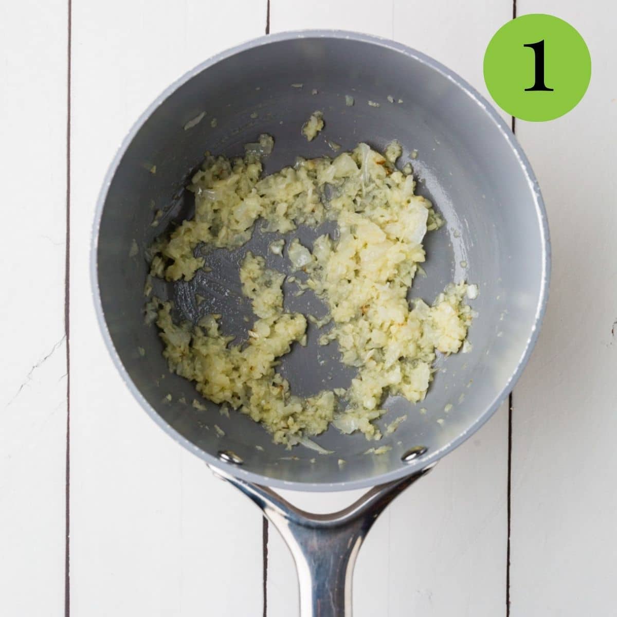 Step 1 of Garlic Turmeric Rice
