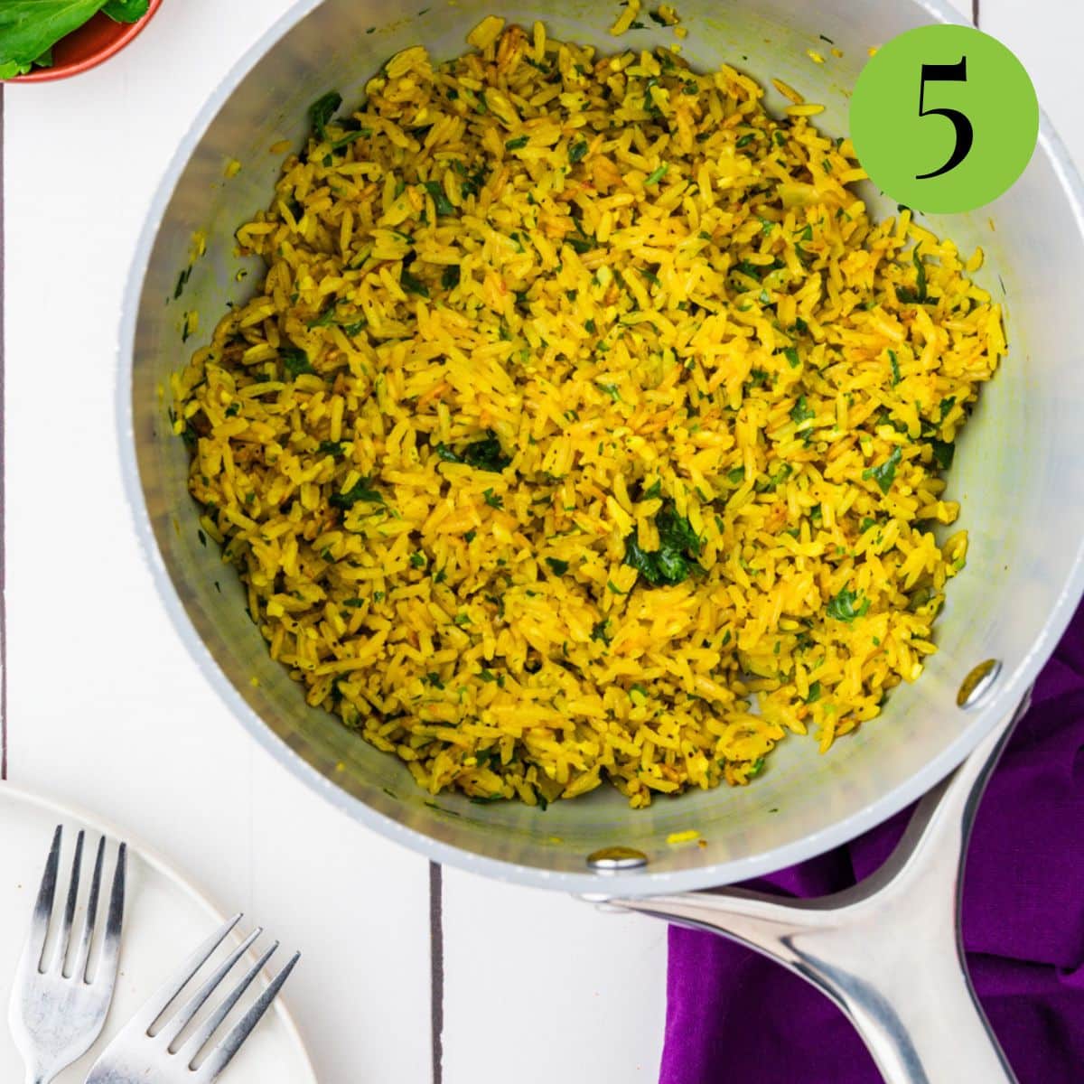Step 5 Garlic Turmeric Rice