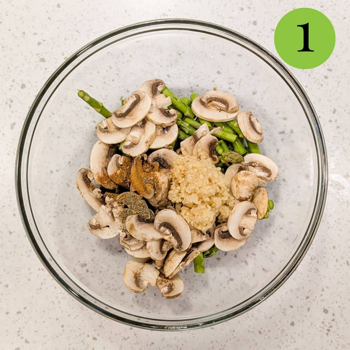 Step 1 of Roasted Asparagus and Mushrooms