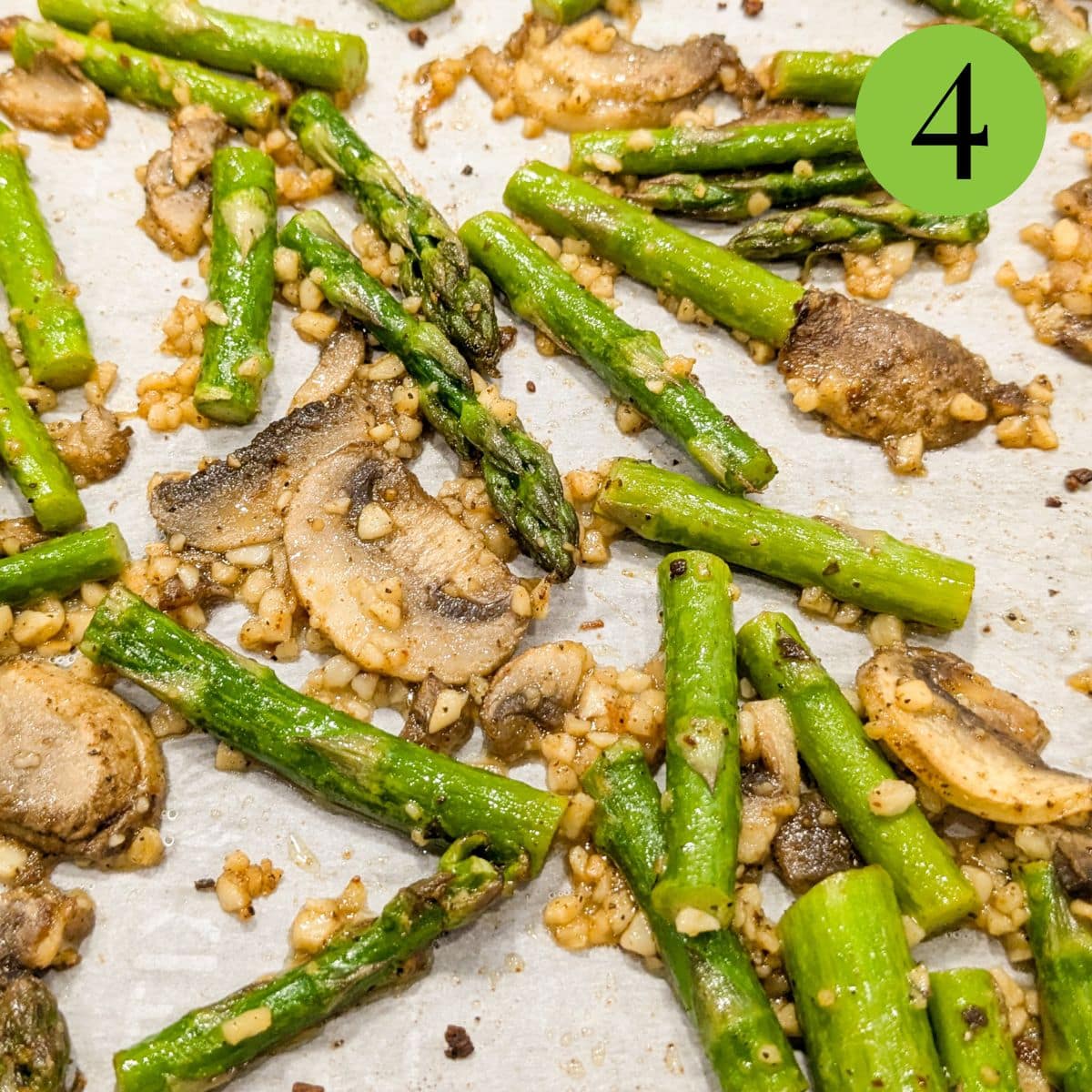 Step 4 of Roasted Asparagus and Mushrooms